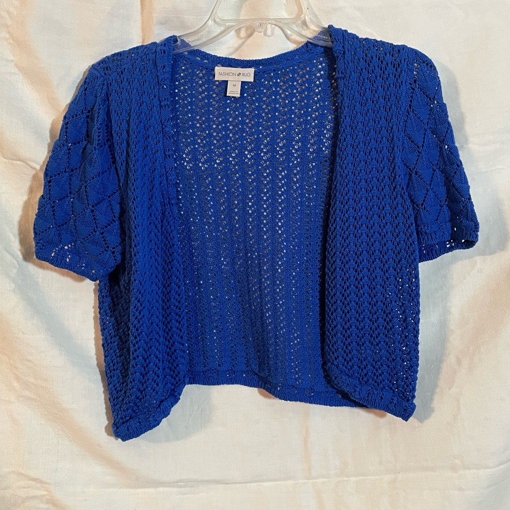 Fashion Bug Blue Shrug Sweater Medium